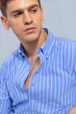 HKV FASHION Men Regular Fit Striped Spread Collar Casual Shirt